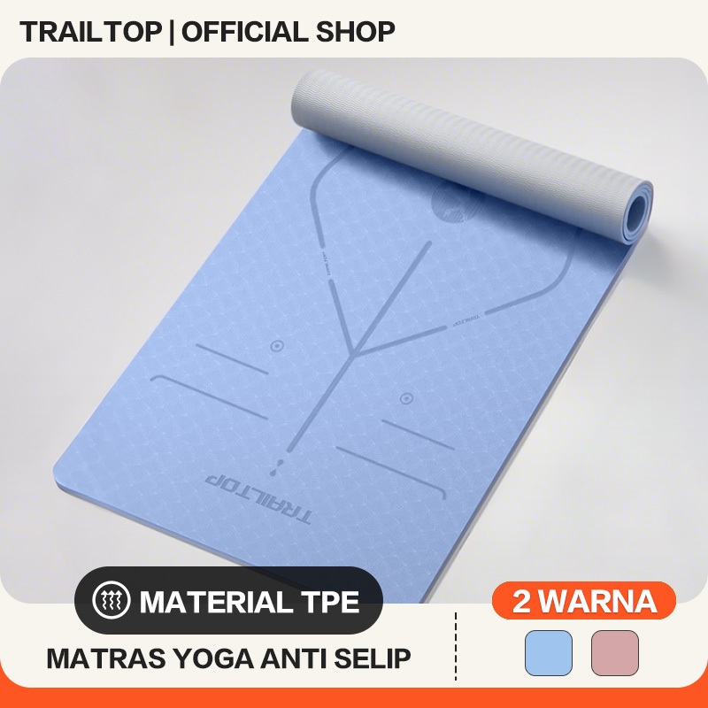 TrailTop Yoga Mat TPE Matras Olahraga Matras Yoga Anti Slip Karpet Olahraga Tebal