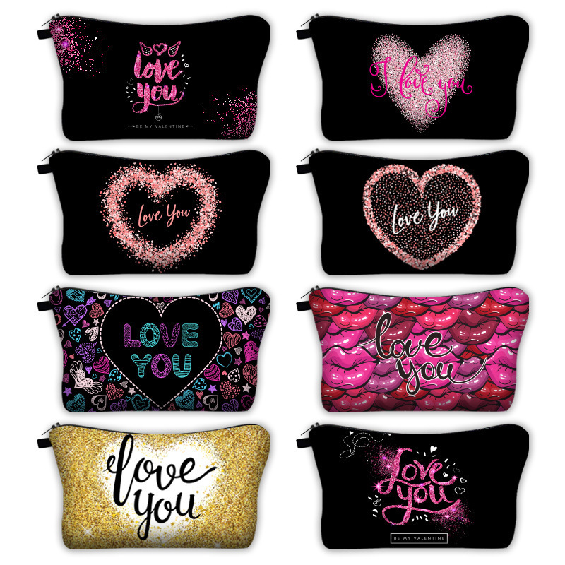 

ENNWEN TP85 Pouch Serbaguna Kosmetik Kotak Pensil Love Pattern Printing Cantik Keren