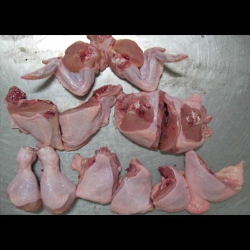 

1 ekor ayam potong, 12 potongan