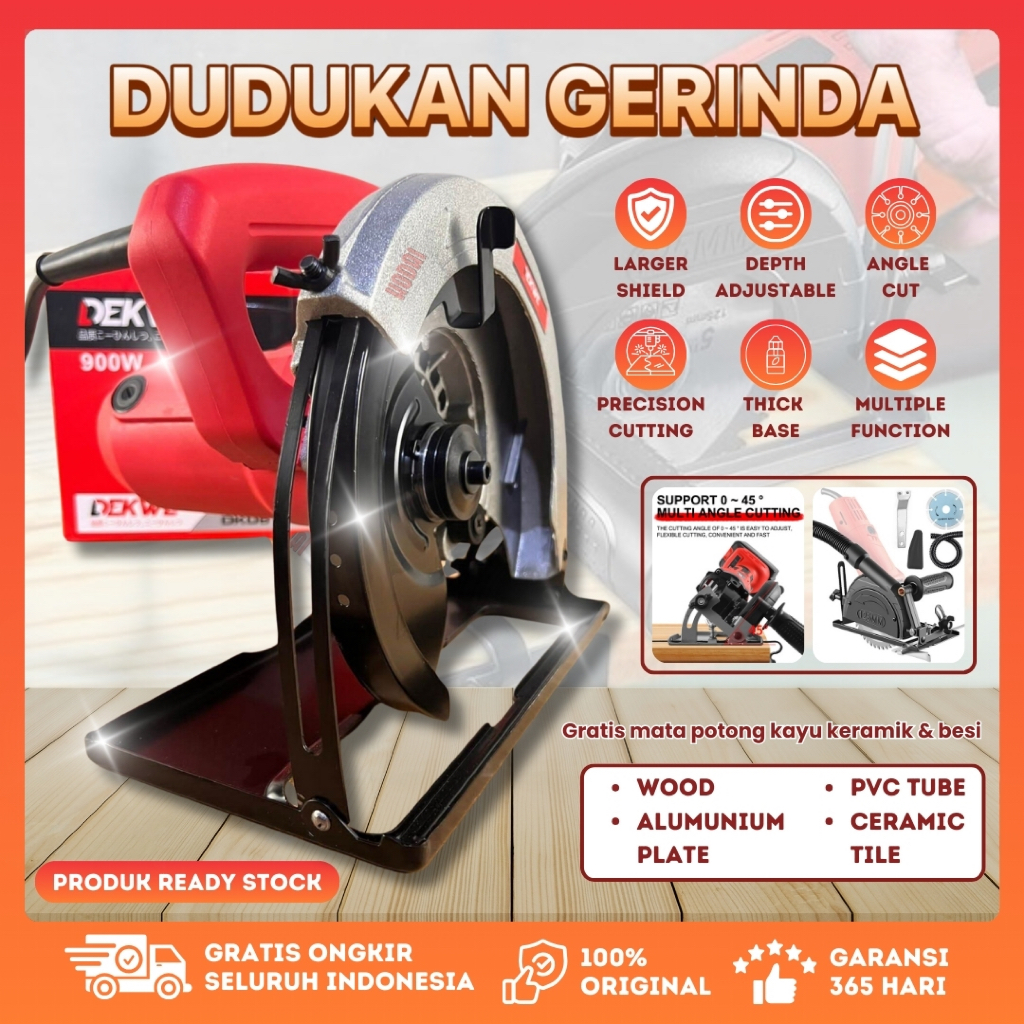 Baru Kodai Mata Gerinda Gergaji Potong Kayu 40T Mata Grinda Double 4" Set Dudukan Gerinda Tangan