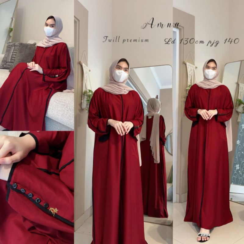 DASTER ARAB  AMNA by FAIRUZ dress kaftan  Maxi TWILL premium  BIG SIZE