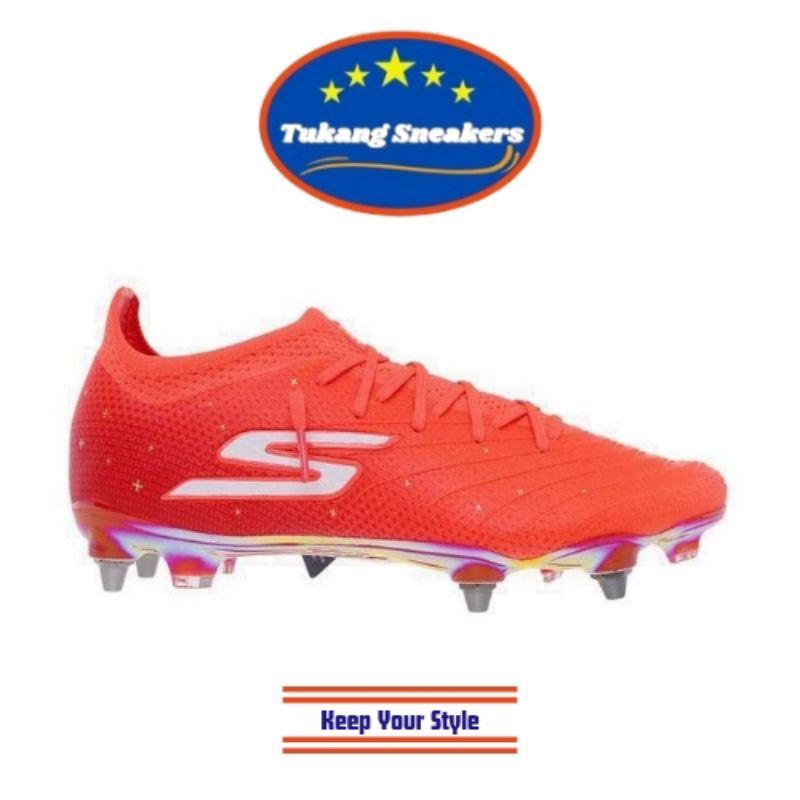 Sepatu Sepak Bola Pria Skechers 1.5 Elite Diamond FG Peach SKE252097CRL