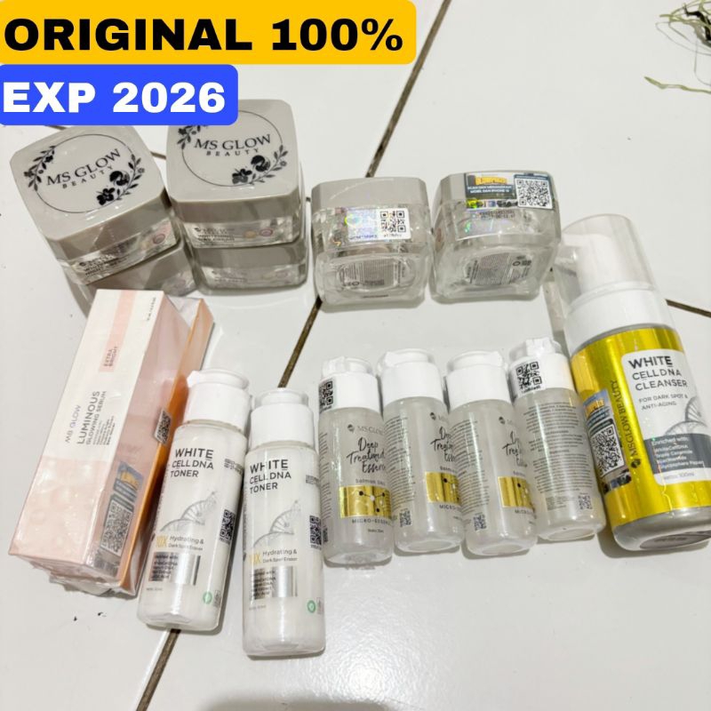 ORIGINAL MS GLOW Cream Malam / Cell DNA Toner / Salmon DNA / Cleanser MS Glow / Luminous MS GLOW