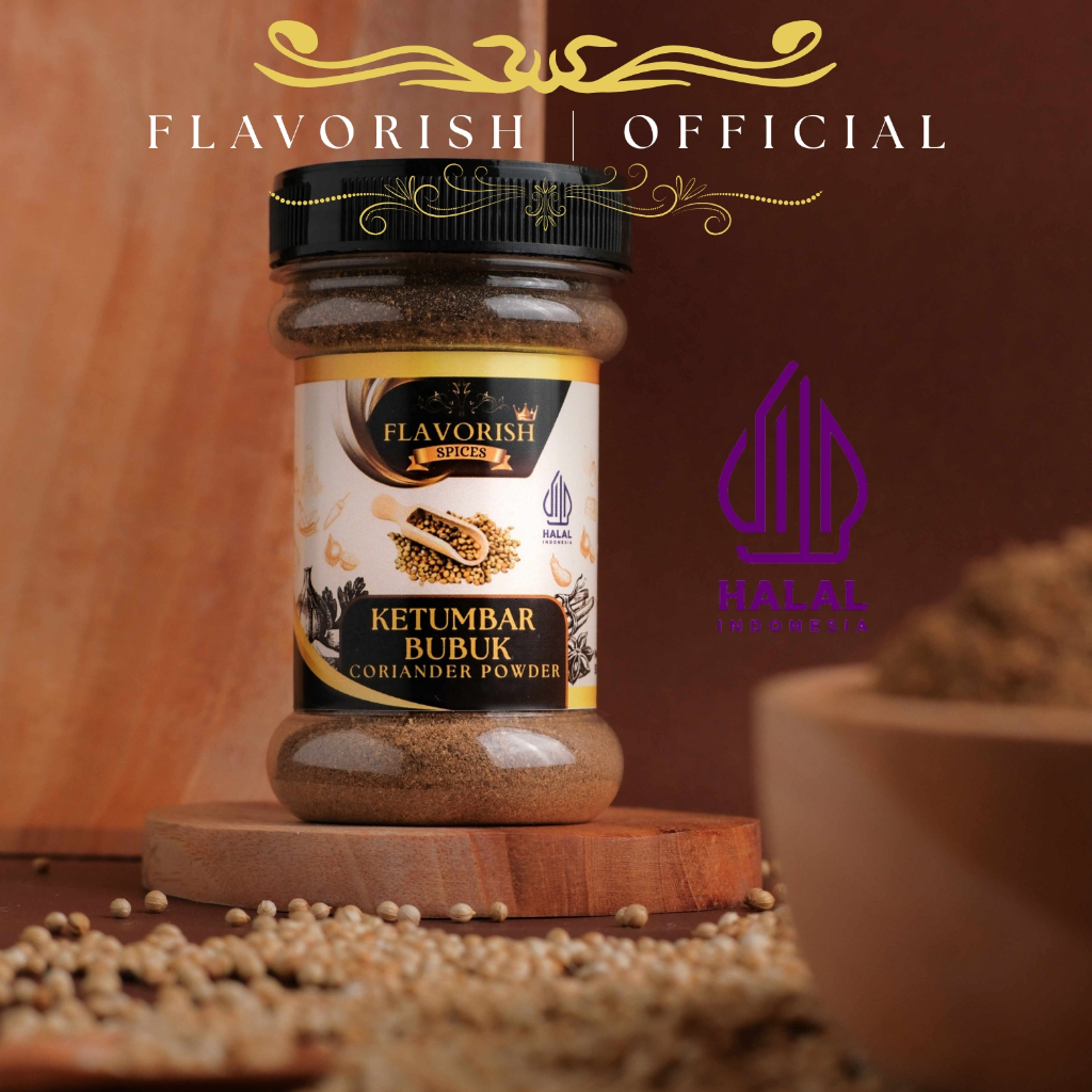 

FLAVORISH Ketumbar Bubuk Coriander Powder Premium Quality Halal Bumbu Dapur Rempah-rempah Bumbu Masak