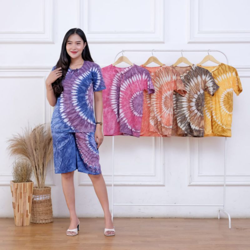 SET WANITA KAOS ONE SET KAOS SETELAN CELANA KULOT PENDEK PIYAMA BAJU TIDUR WANITA KEKINIAN