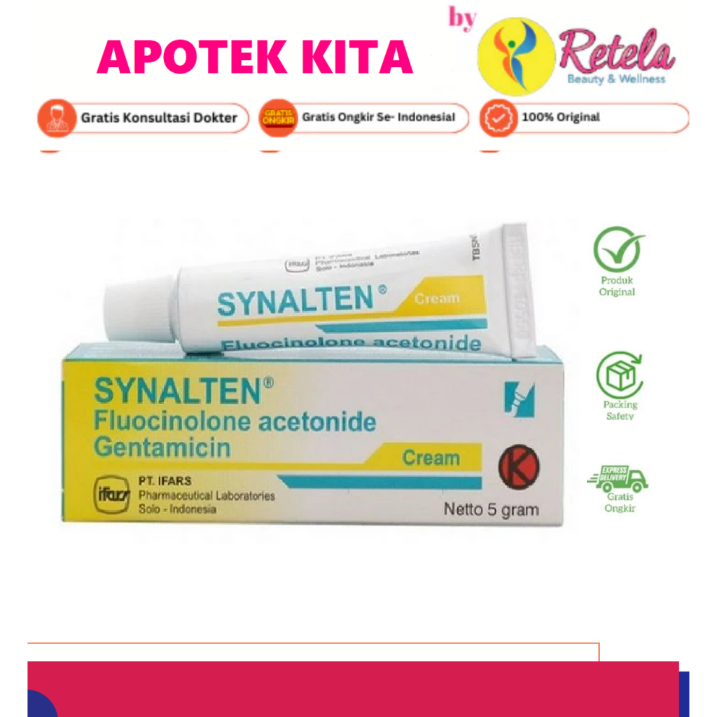 SYNALTEN CREAM TUBE 5 GRAM / Salep Kulit, Gatal, Alergi