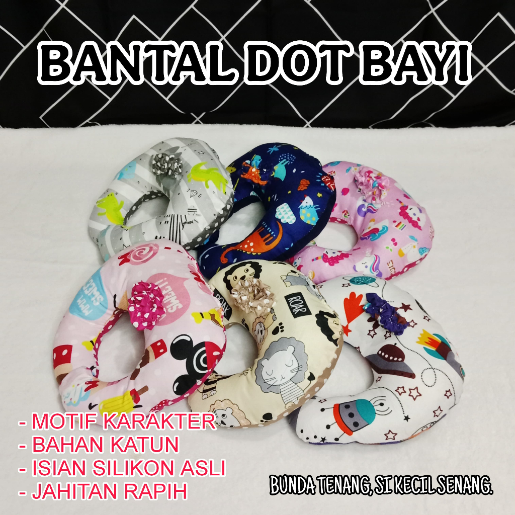 BANTAL DOT SUSU BAYI BAHAN KATUN LEMBUT MOTIF KARAKTER