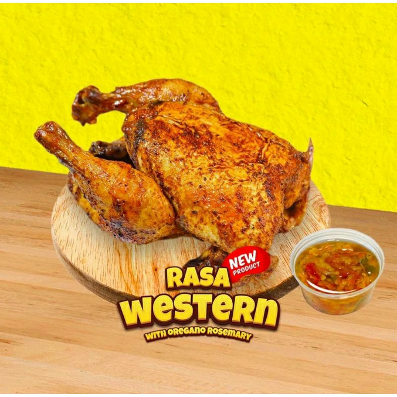 

1 Ekor Ayam Panggang rotiserrie Western Free Sambal Korek 35 ml ( Buat Rame-rame 5-6 orang)