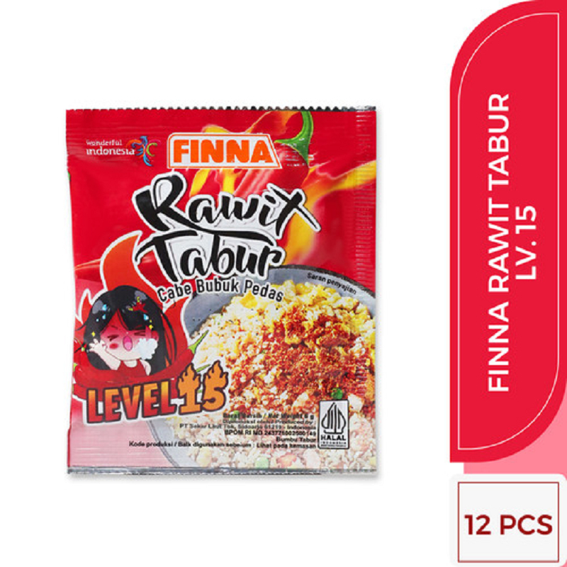 

[B1G1 Level 15] Finna Rawit Tabur Level 10 | 15 | 30 | Cabe Bubuk Pedas | Sachet 6g isi 12 pcs (1 renceng)