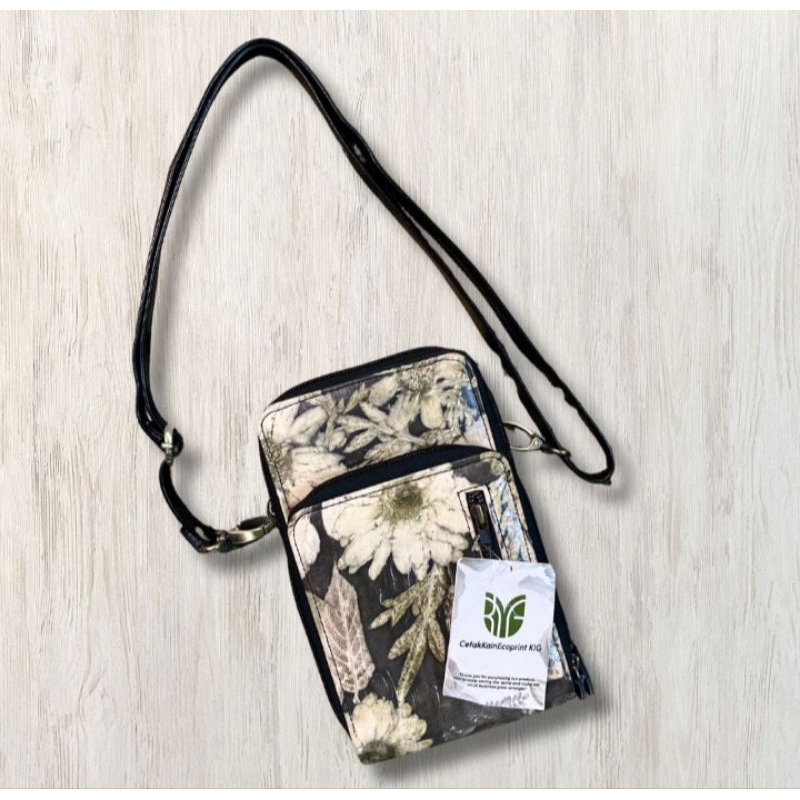 tas selempang kulit ecoprint
