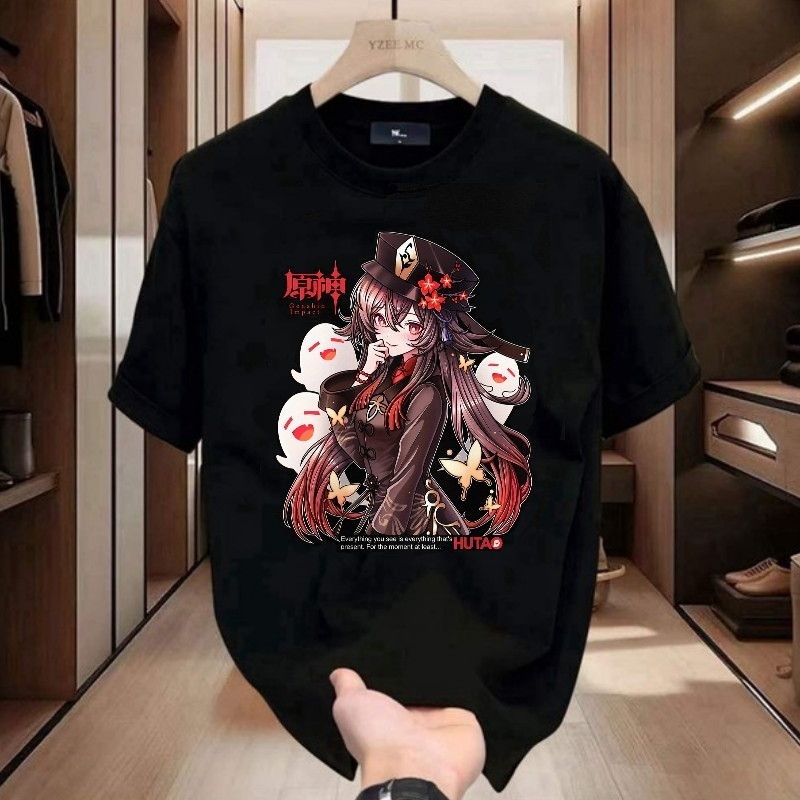 NEW TRENDY || Kaos ANIME Dakimakura Genshin Impact Hutao/Kaos Unisex Katun Combed 24s