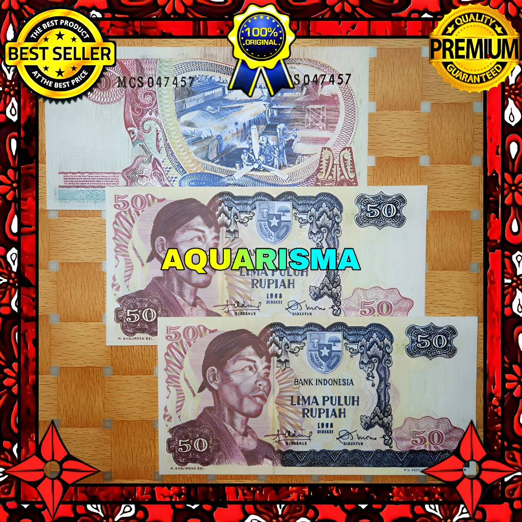KOLEKSI NUMISMATIK - SOUVENIR REPRO UANG KUNO 50 RUPIAH INDONESIA SOEDIRMAN 1968