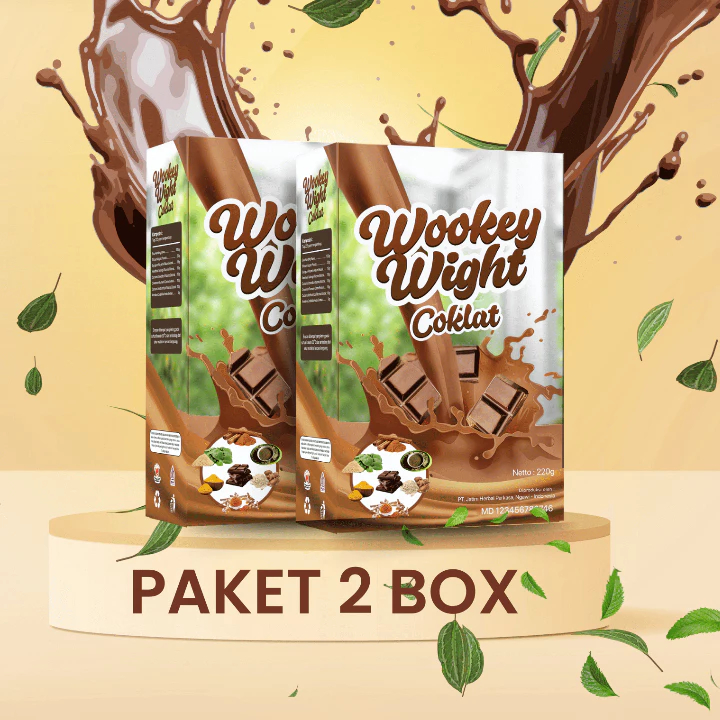 

Wookey Weight 2 Box- Rasa Coklat Susu Penggemuk Penambah Berat Badan Alami 220gr