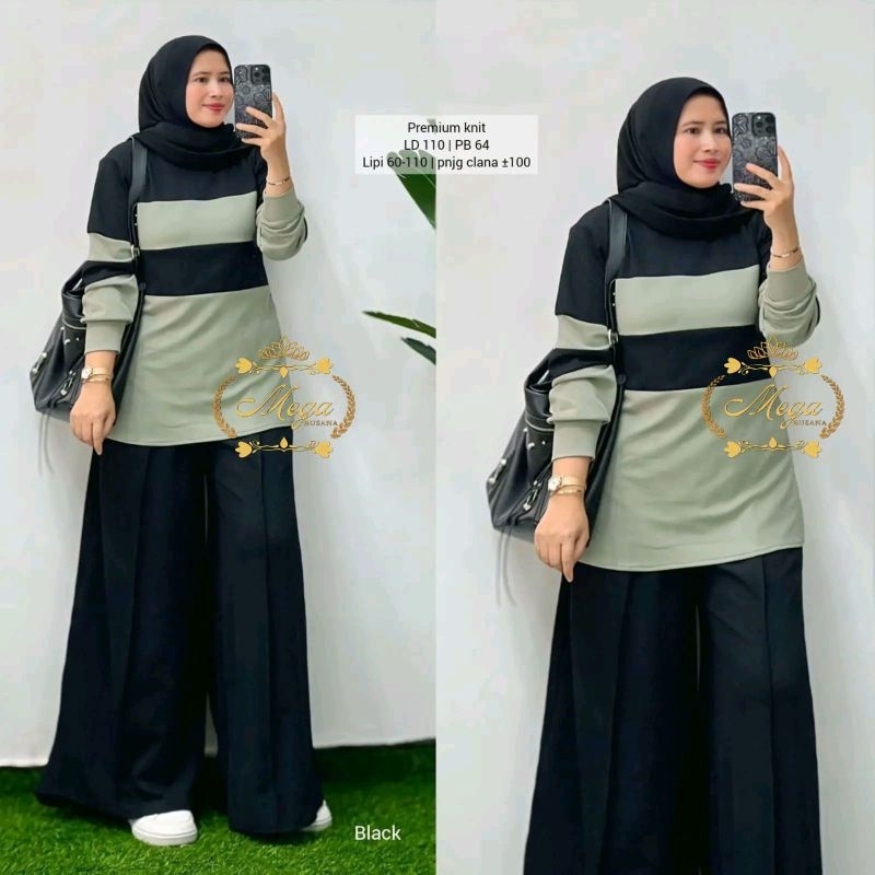 Nagita Set Celana Lengan Panjang Bahan Knit Premium Best Seller