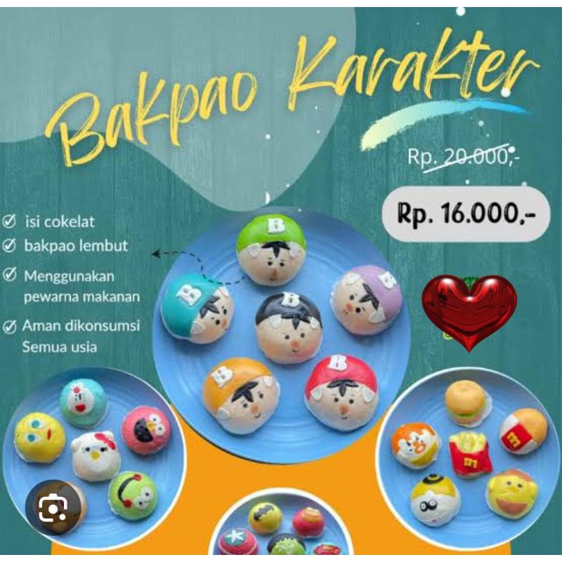 

PROMO!!! Bakpao karakter isi coklat 6pcs