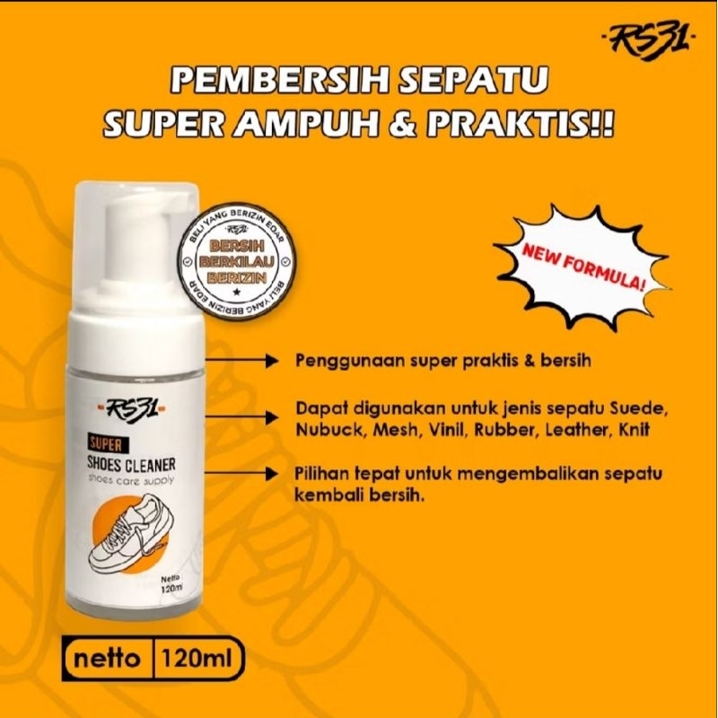 A1 RS31 Shoes Cleaner - Cairan Pembersih Sepatu / Penghilang Noda Sepatu Kotor Yang Membandel
