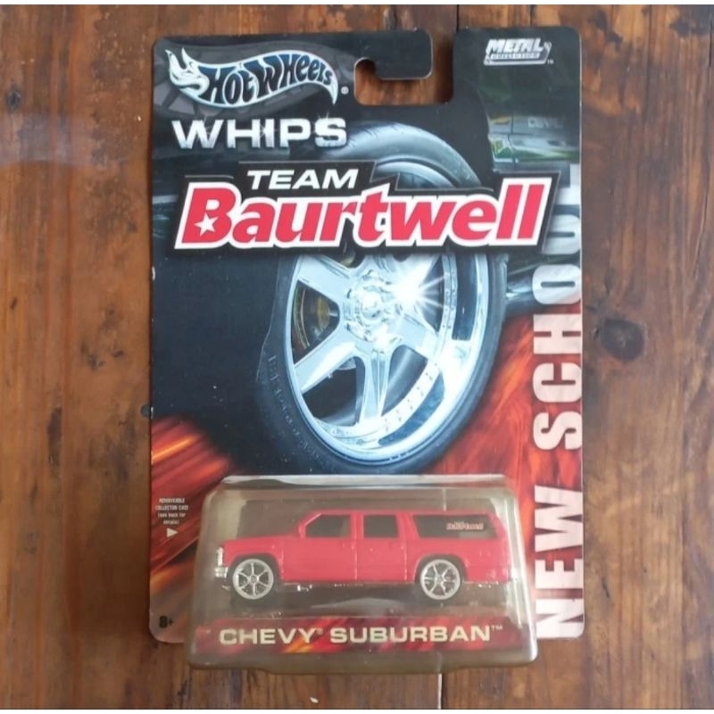 hot wheels chevy suburban whips team baurtwell new school diecast (t)