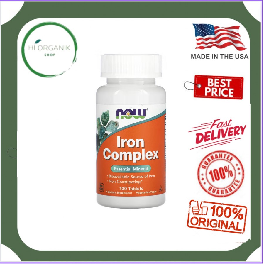 NOW Foods Iron Complex 100 Tablets