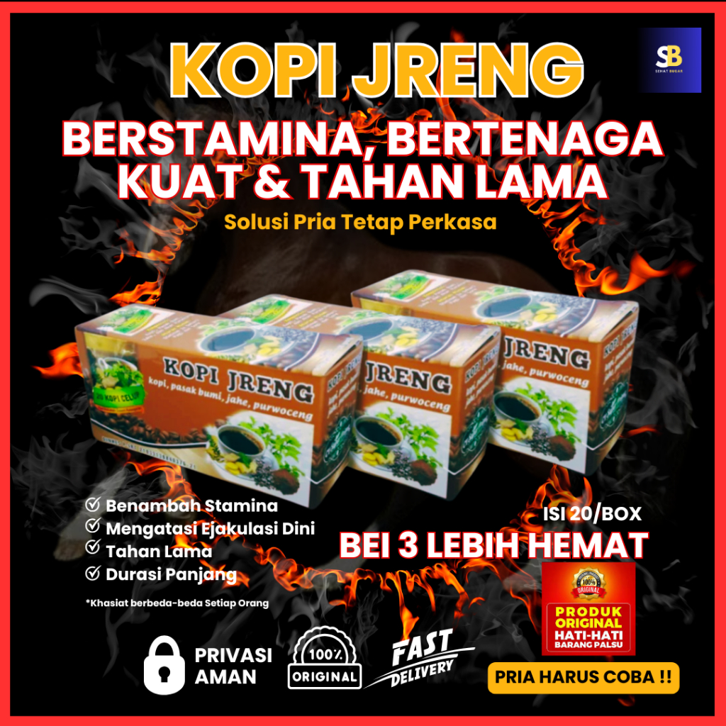 

KOPI JRENG | KOPI STAMINA PRIA DEWASA | KOPI KUAT TAHAN LAMA | KOPI ANTI EJAKULASI DINI 3 BOX