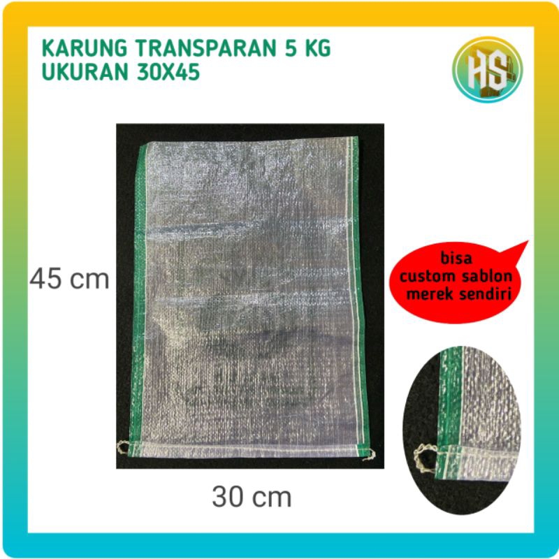 KARUNG BERAS 5KG UKURAN 30x45 BISA CUSTOM MEREK SENDIRI