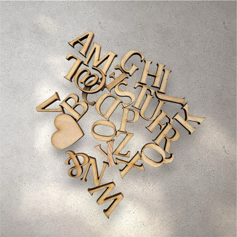 Huruf Kayu/Kayu Huruf/Alphabet Wood/ Huruf Kayu Mini/ Hiasan Seserahan/ Huruf Rustic