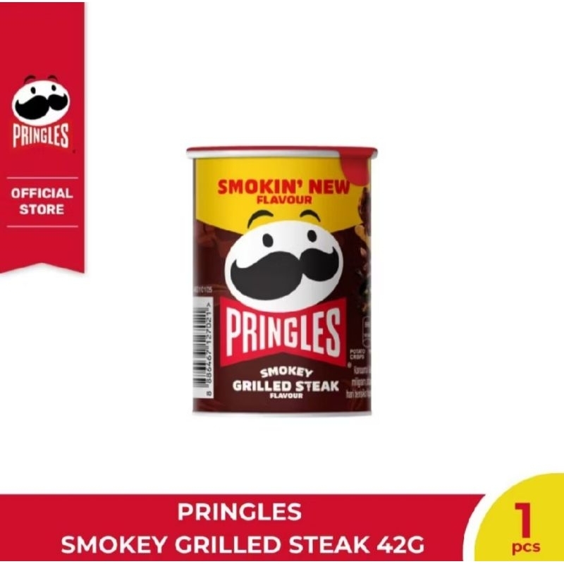 

PRINGLES 42GR SMOKEY GRILLED STEAK - POTATO CHIPS KENTANG BISTIK ASAP PANGGANG