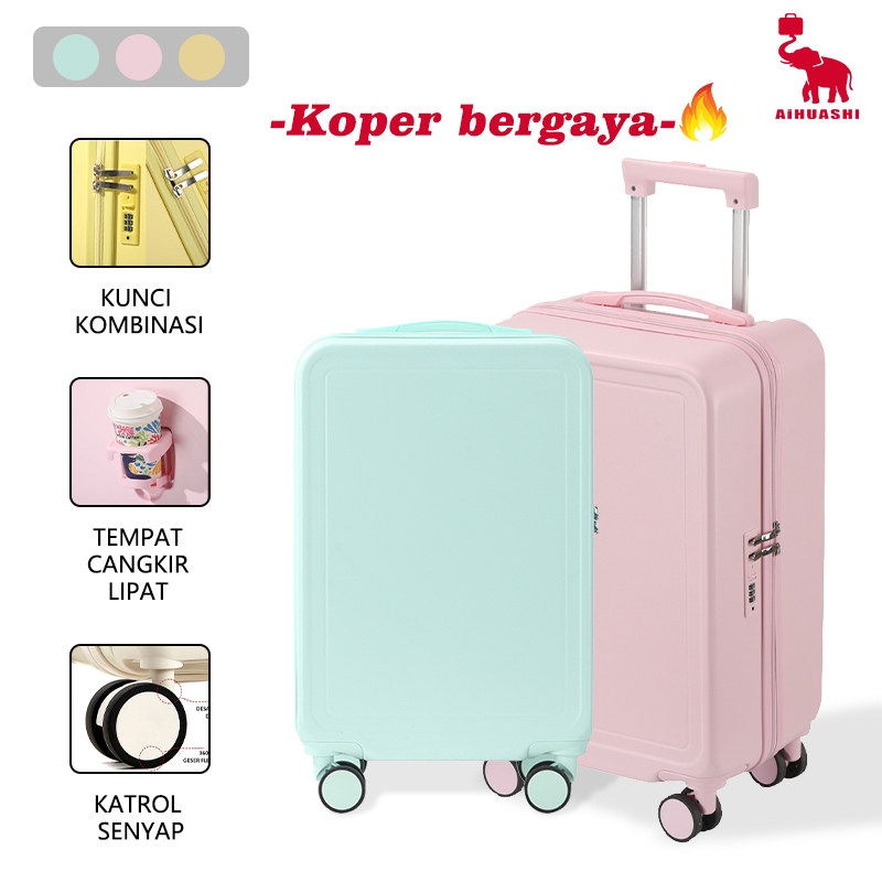 AIHUASHI Koper Polo 24 inci Koper 22 inci, Koper Kabin Koper 20 inci dengan 18inch Koper A004 Tahan 