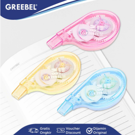 

GREEBEL Correction Tape / Tip Ex Kertas Roll Pita Koreksi Pulpen GCT-803