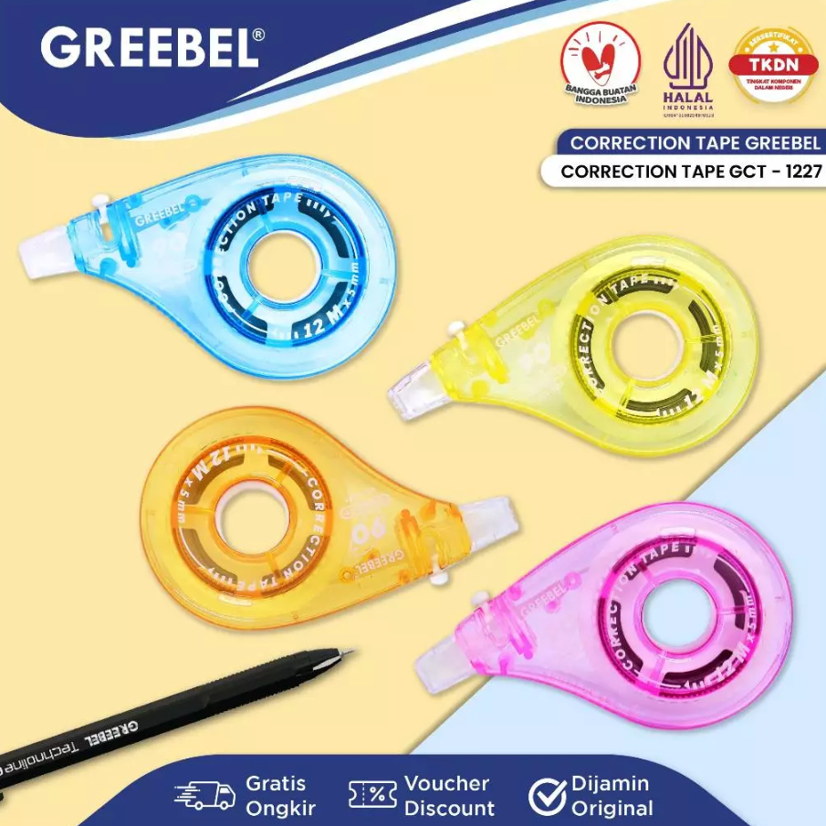 

GREEBEL Correction Tape Pastel Lucu / Tip Ex Kertas Roll Pita Koreksi Pulpen GCT-1227