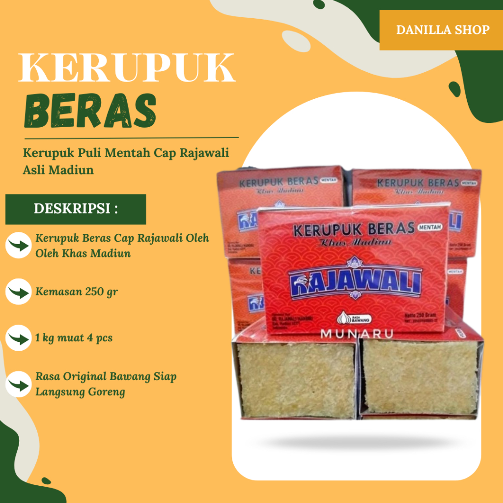 

Kerupuk Puli Mentah Cap Rajawali Asli Madiun Premium