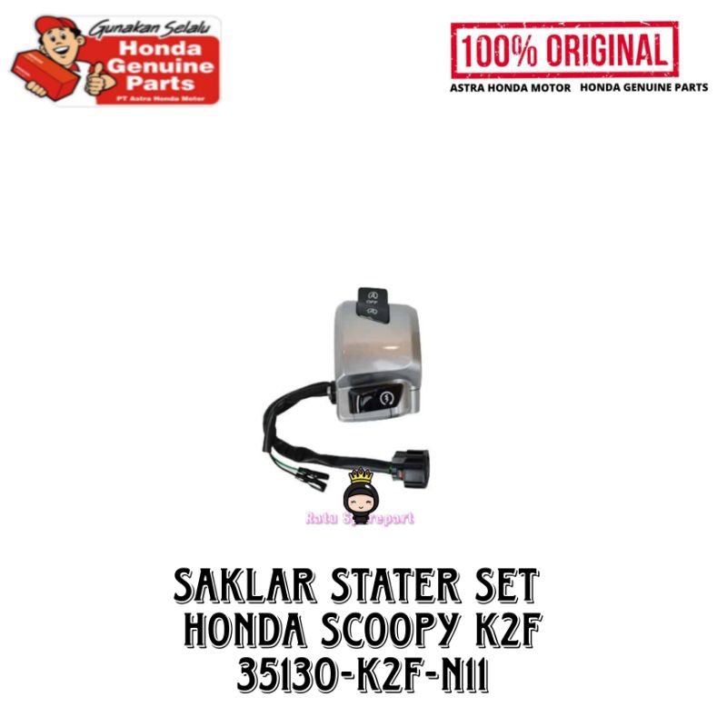 Saklar Stater Set Honda Scoopy K2F Original - 35130K2FN11 - Saklar Stater Set Scoopy K2F - Switch As