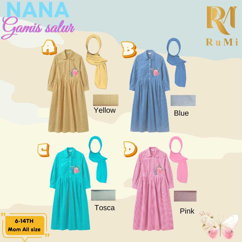 NANA GAMIS SALUR BY RUMI (BIRU)
