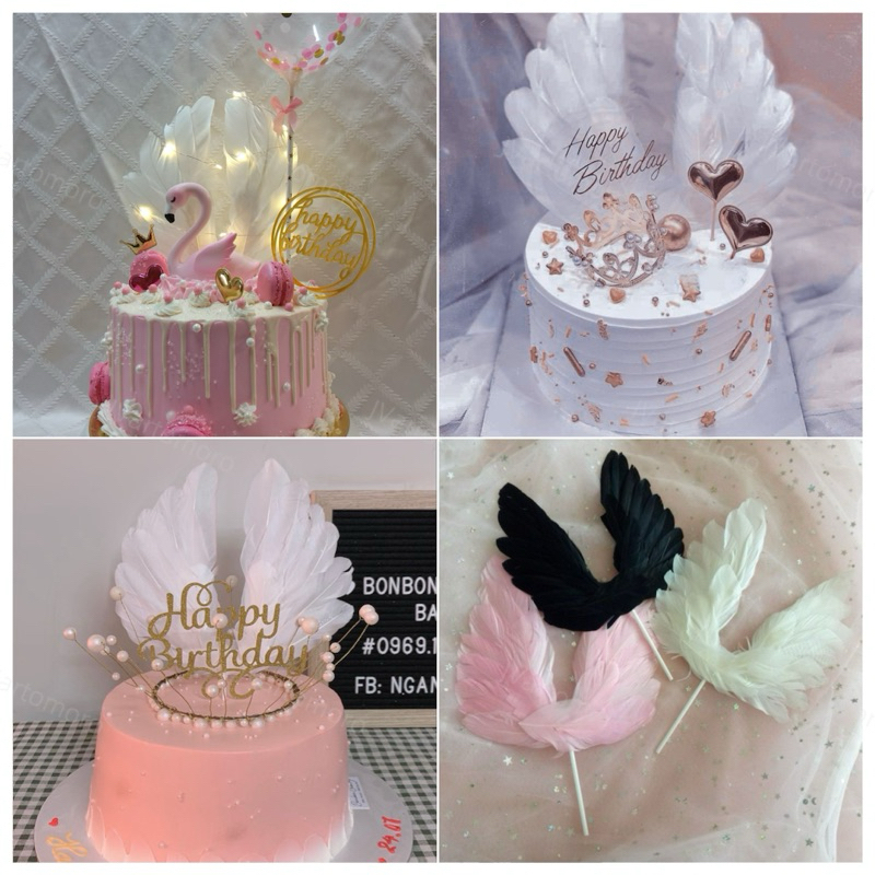 Cake Topper Bulu Sayap Hiasan Kue Kupu-Kupu
