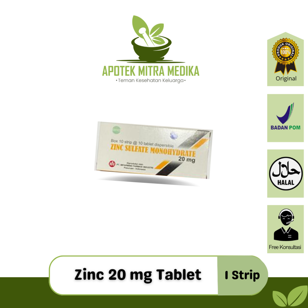 Zinc 20 mg Tablet isi 10/ Strip
