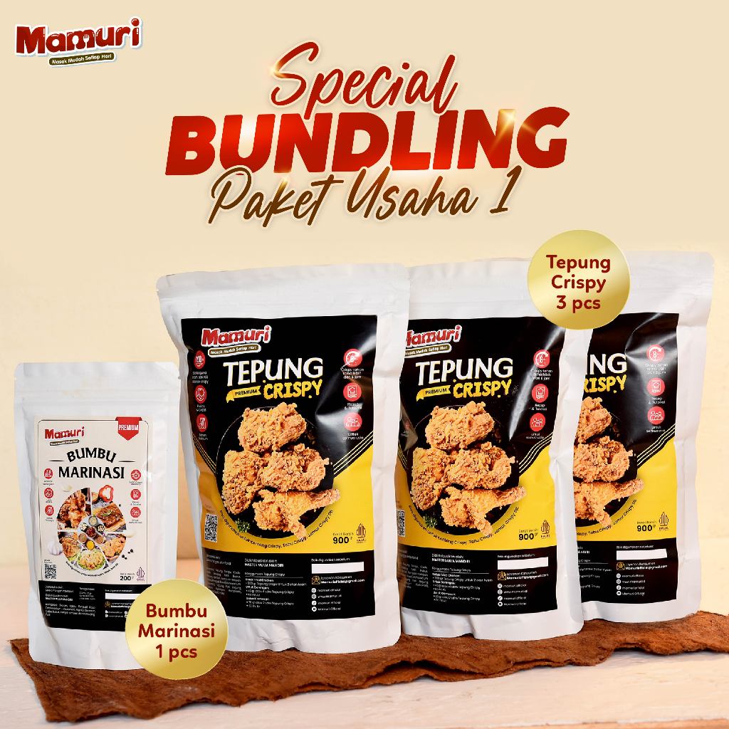 

Mamuri - Bumbu Marinasi Tepung Crispy Premium Spesial Tepung Serba Crispy