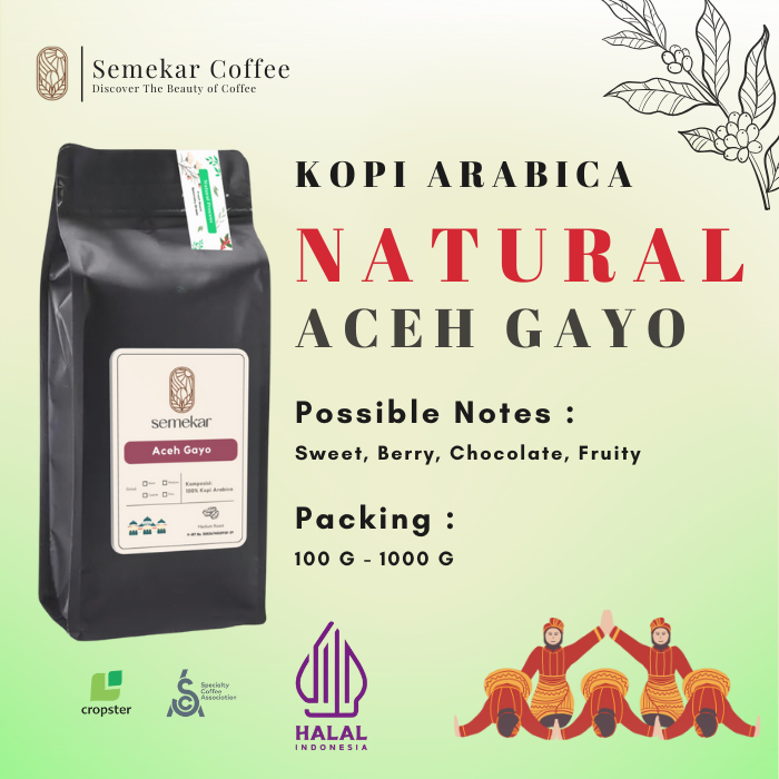 

Semekar Coffee - Kopi Arabica Natural Process Gayo Aceh Roasted Beans
