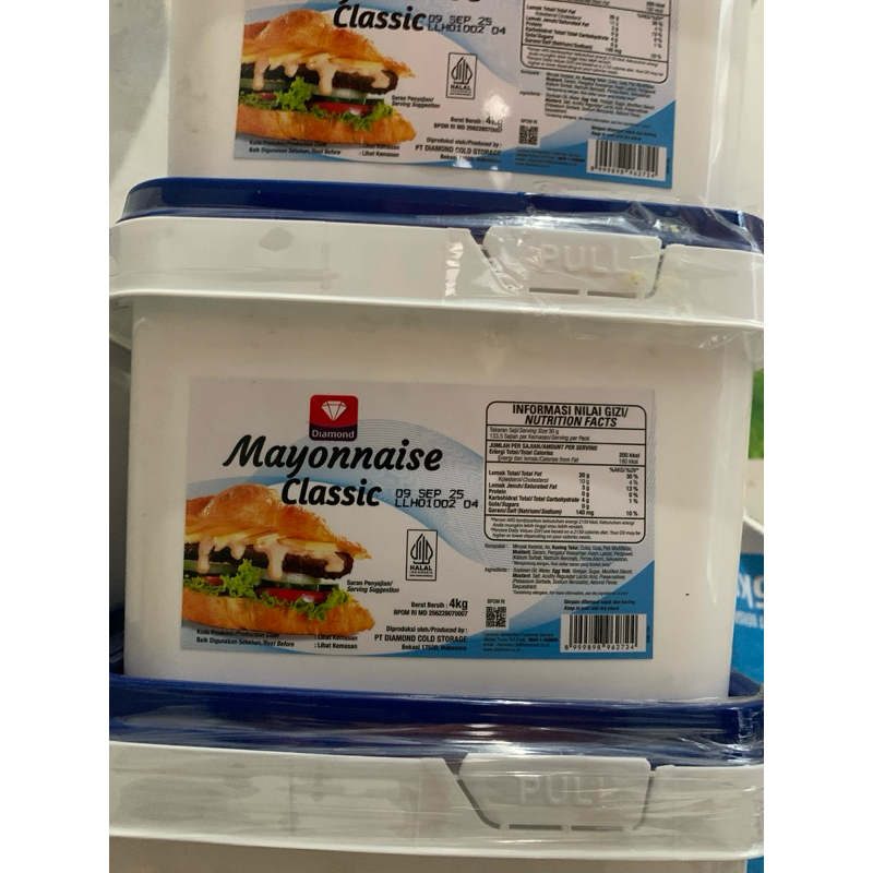 

Mayonnaise Clasic Merk Diamond 4 Liter