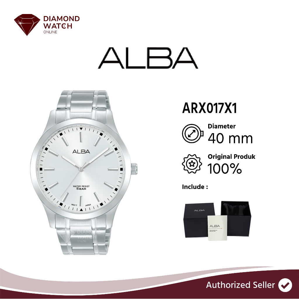 Alba ARX017X1 Diameter 40mm White Dial Stainless Steel StrapARX017X1