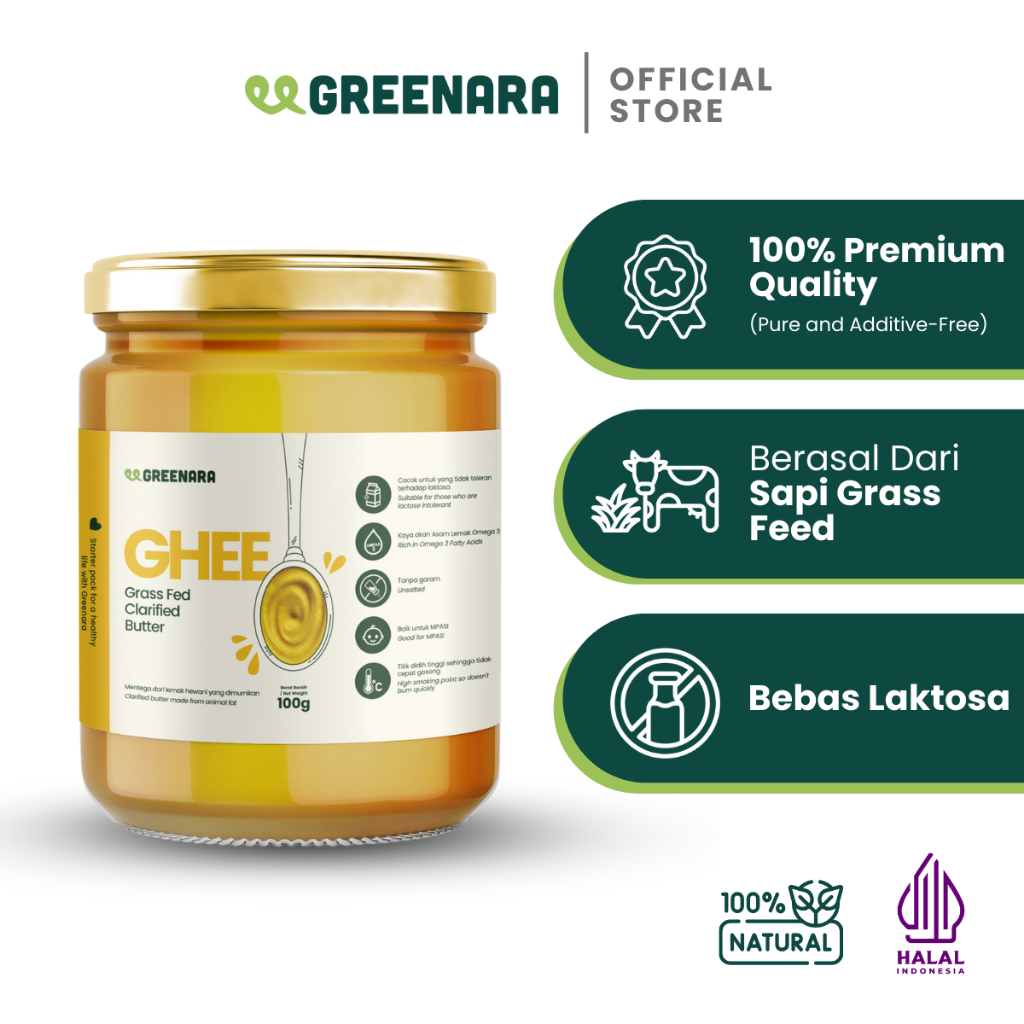 

Greenara - Ghee 100gr Grass Fed Clarified Butter