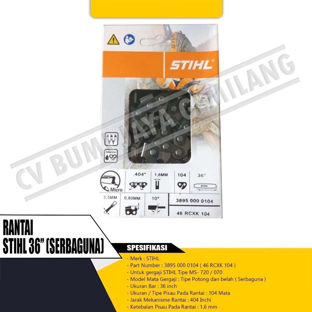 RANTAI CHAINSAW STIHL BAR 36" SERBAGUNA