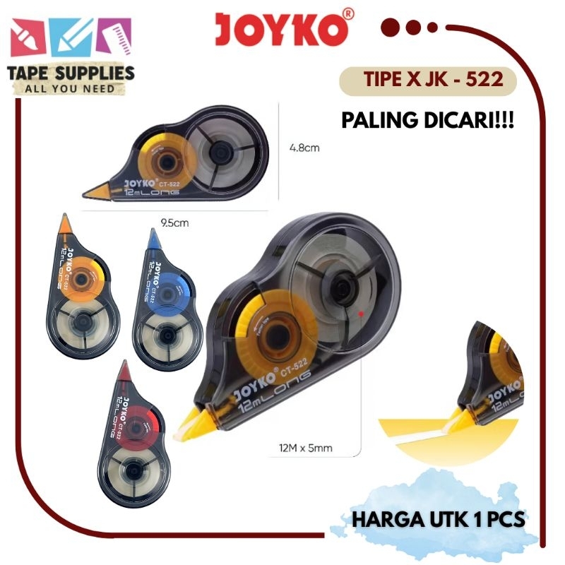 

Correction Tape / Tipex roll / Pita Koreksi Joyko CT-522