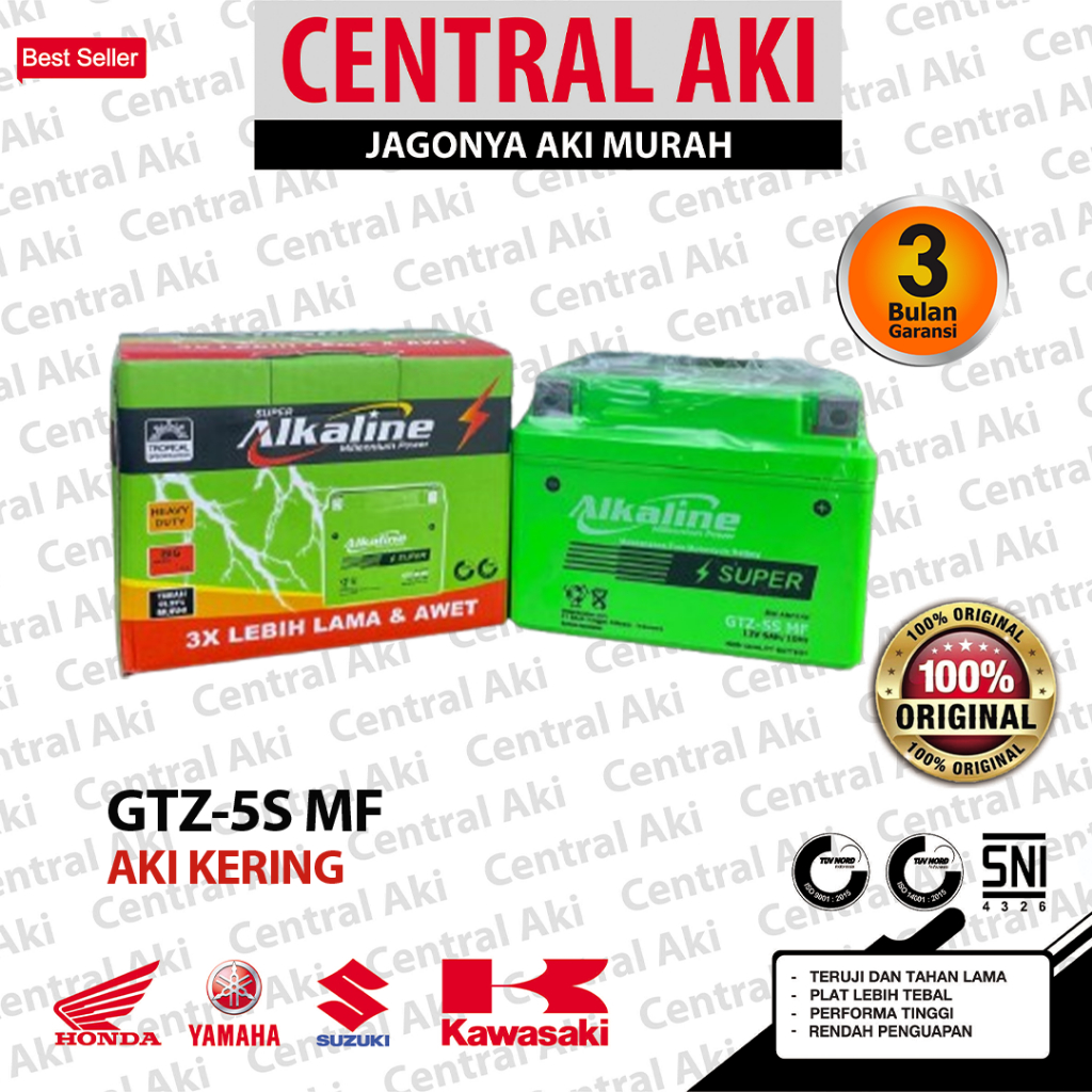 Aki Motor Vixion Lama ALKALINE GTZ5S Accu Kering