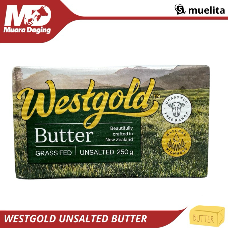

WESTGOLD Butter GrassFed Unsalted 250gr - FREE RANGE!! NATURAL RICHNESS