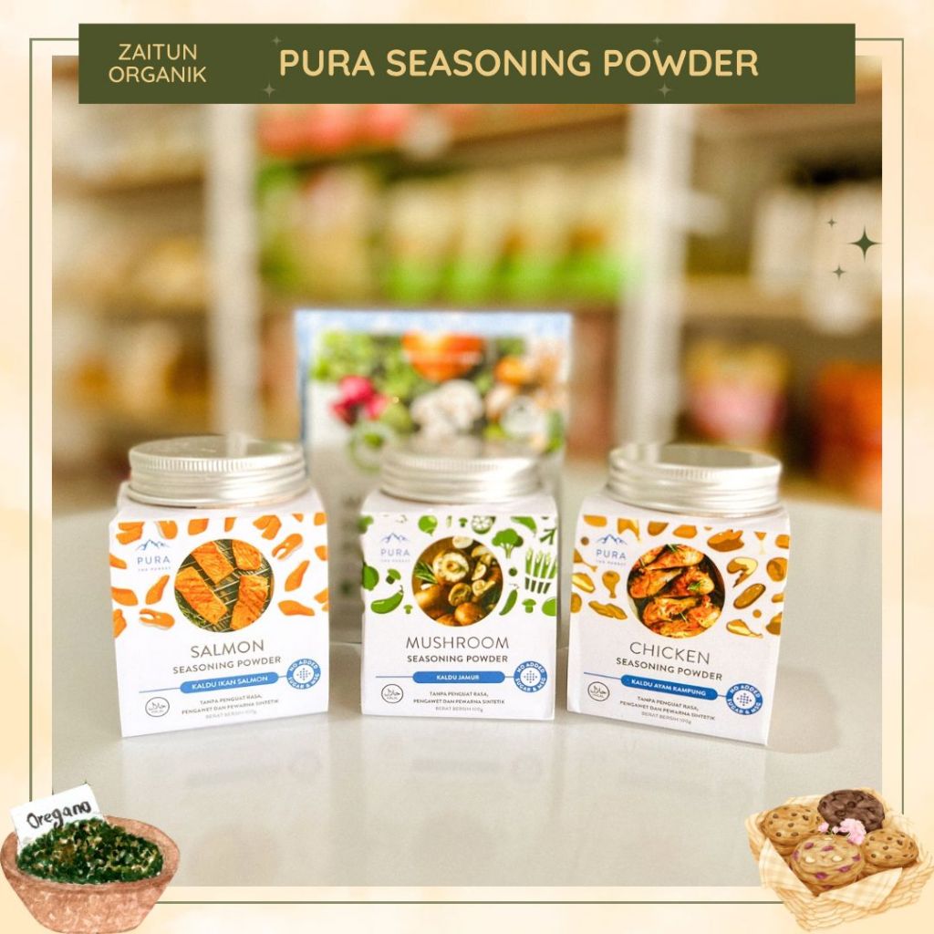 

Pura Kaldu Asli | Pura seasoning powder | Pura kitchen | Bumbu kaldu ayam kampung | Kaldu ikan salmon | Kaldu jamur | Kaldu sapi | Kaldu Pura | Kaldu mpasi bayi |