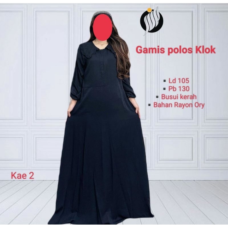 Gamis katun rayon twill Polos