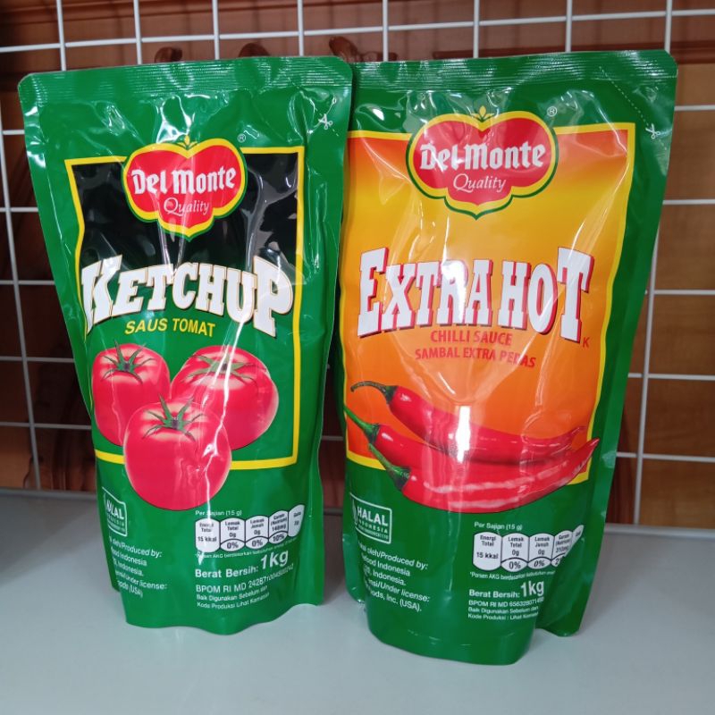 

Del Monte Saus Tomat Ketchup & Sambal Chilli Extra Hot 1kg Kemasan Refill Cocolan Cemilan Gorengan