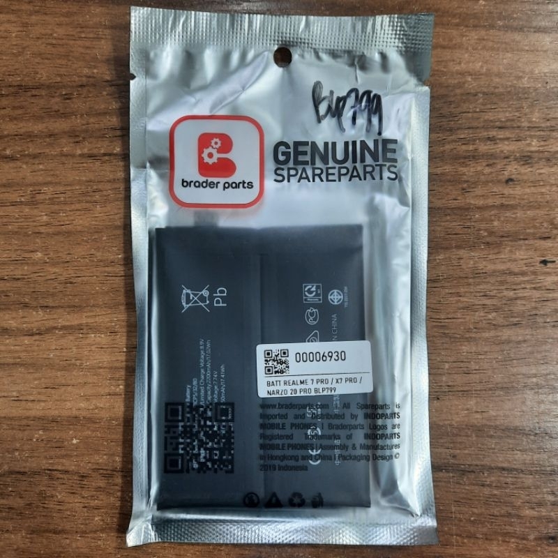 BATERAI BATTERY REALME 7 PRO / X7 PRO / NARZO 20 PRO / BLP799 ORI BRADERPARTS
