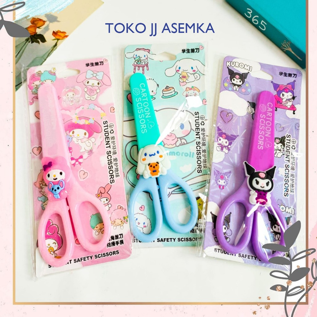 

GUNTING MINI SANRIO + TUTUP PENGAMAN PENUTUP SCISSOR GUNTINGAN MELODY KUROMI CINNAMOROLL MURAH COD