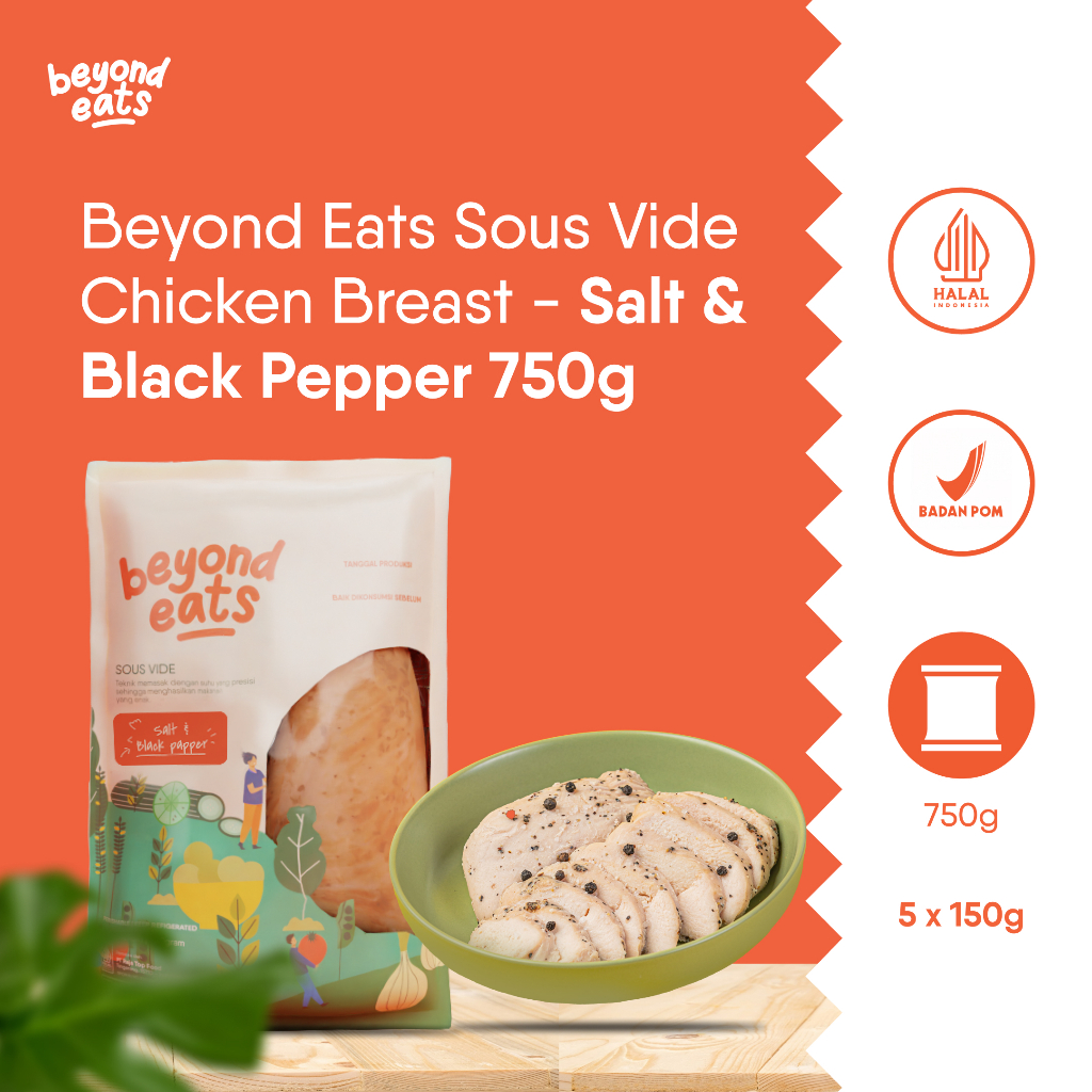 

Beyond Eats Sous Vide Chicken Breast 5 pax Salt & Black Pepper