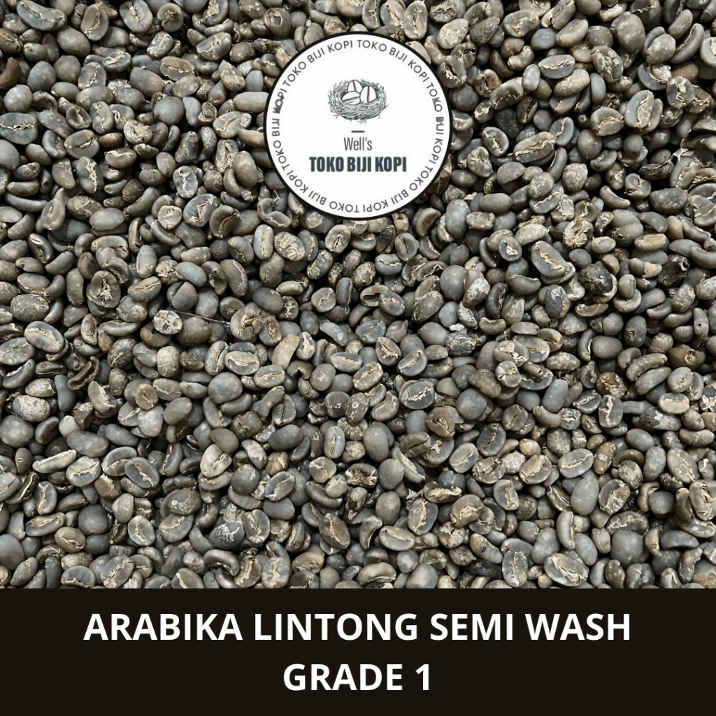 

Green Bean Coffee / Biji Kopi Mentah Arabika Lintong Semi Wash Grade 1 - 1 Kg